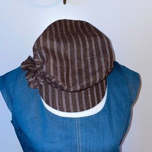 AUGUST-Newsboy Brown Pin-striped Hat NWT